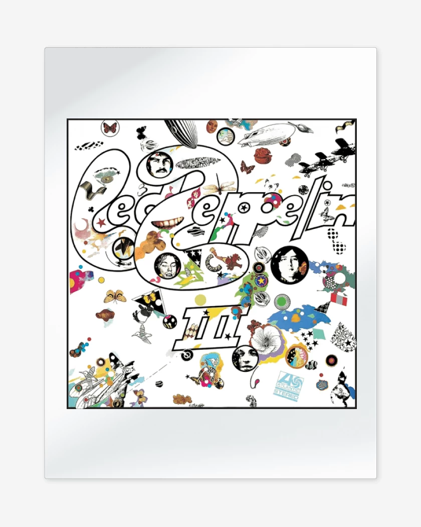 Print metalico Blanco de Led Zeppelin III