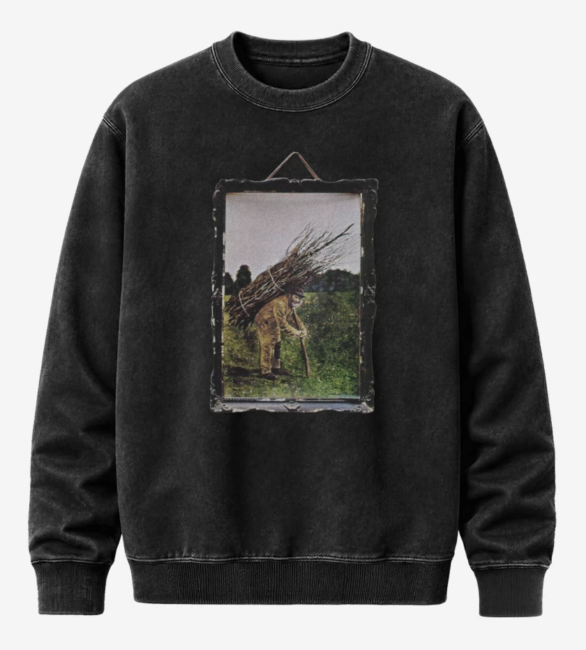 Poleron Polo Acid Wash Negro de Led Zeppelin IV