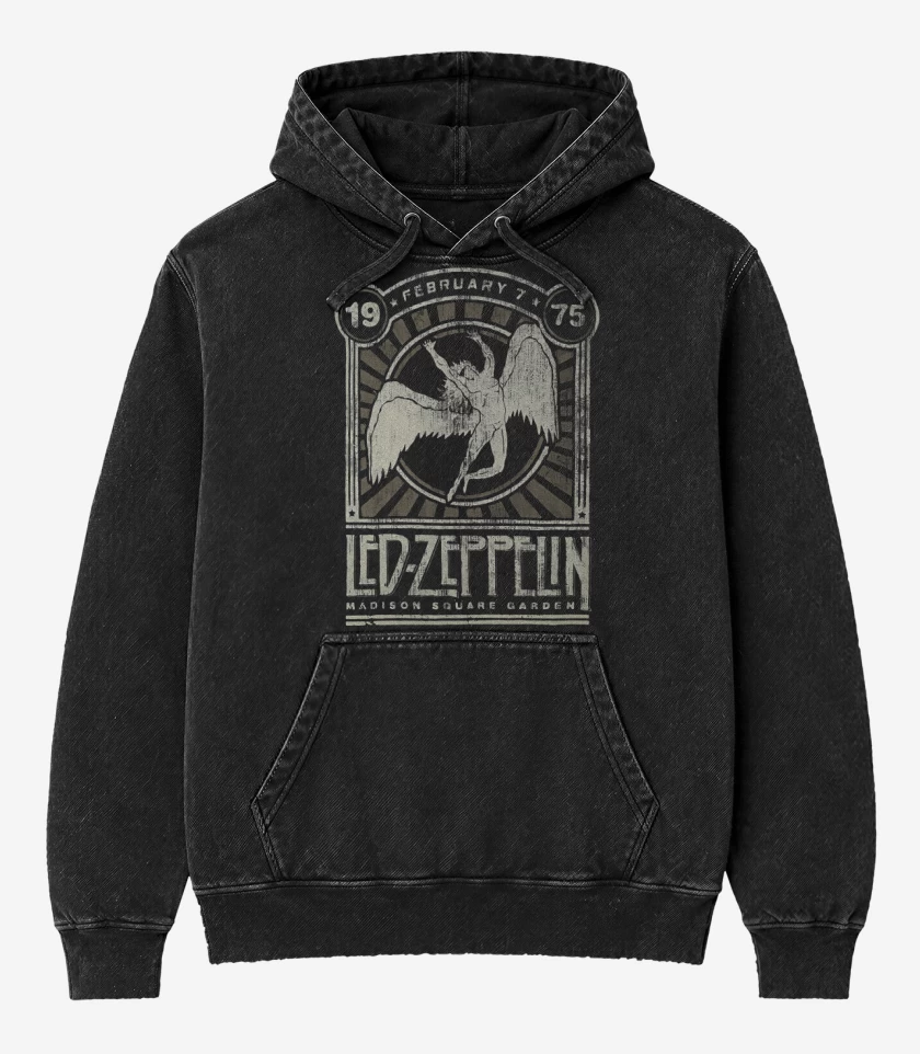 Poleron Canguro Acid Wash Negro de LZ Madison Square Garden