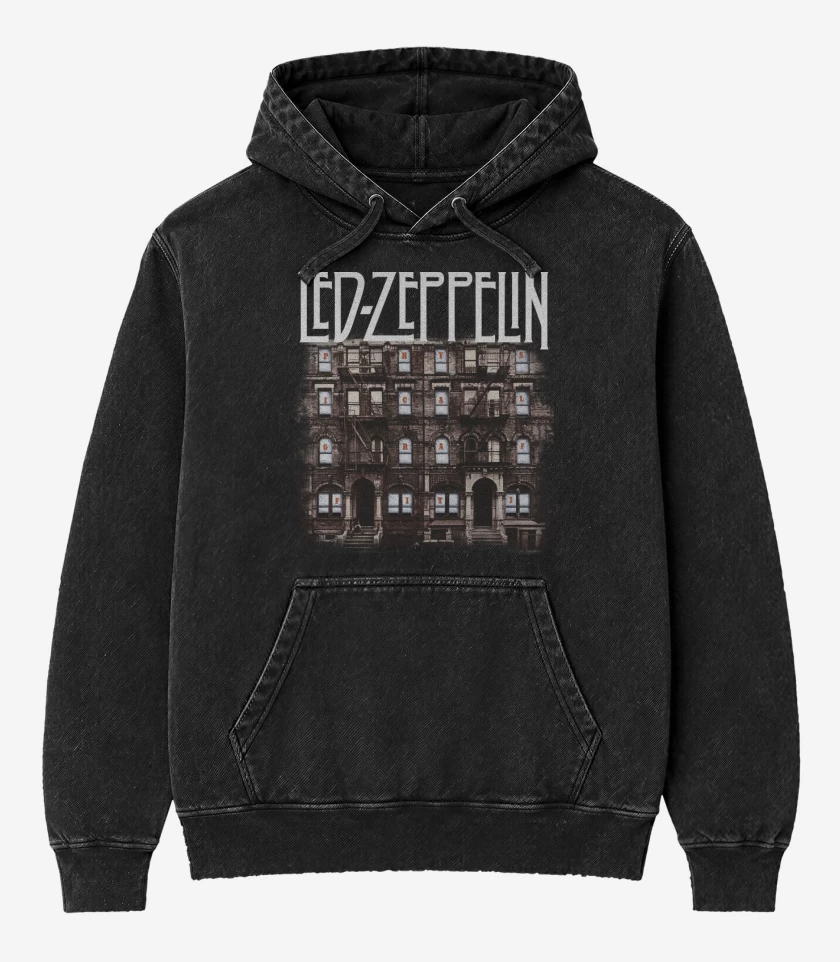 Poleron Canguro Acid Wash Negro de Physical Graffiti
