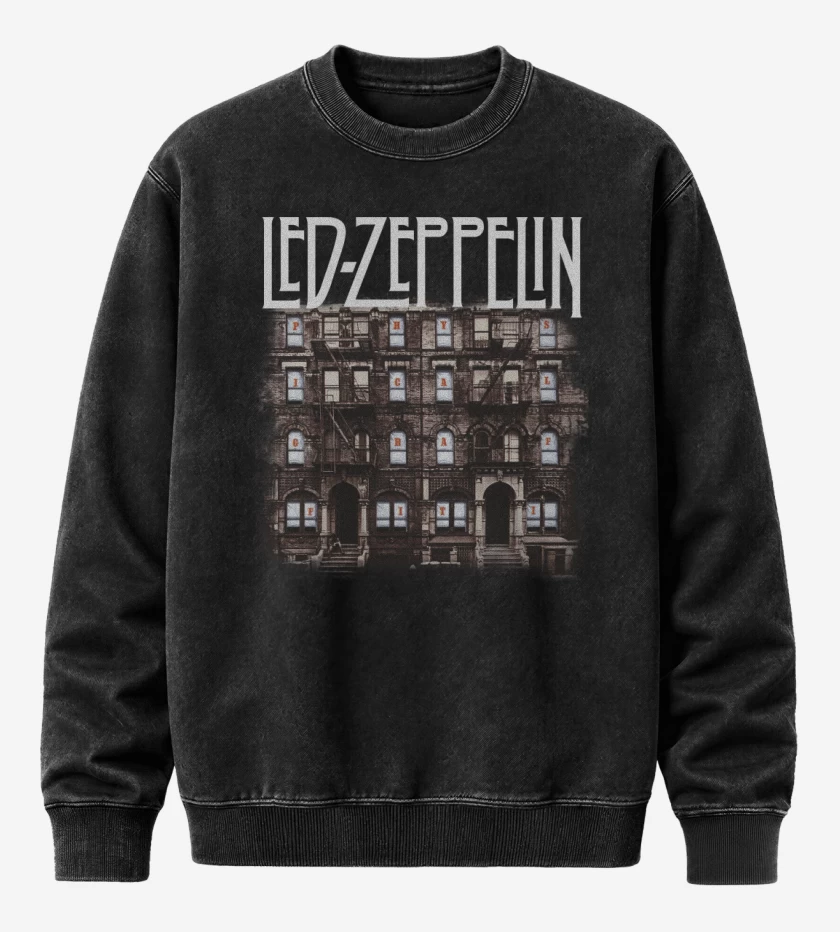 Poleron Polo Acid Wash Negro de Physical Graffiti