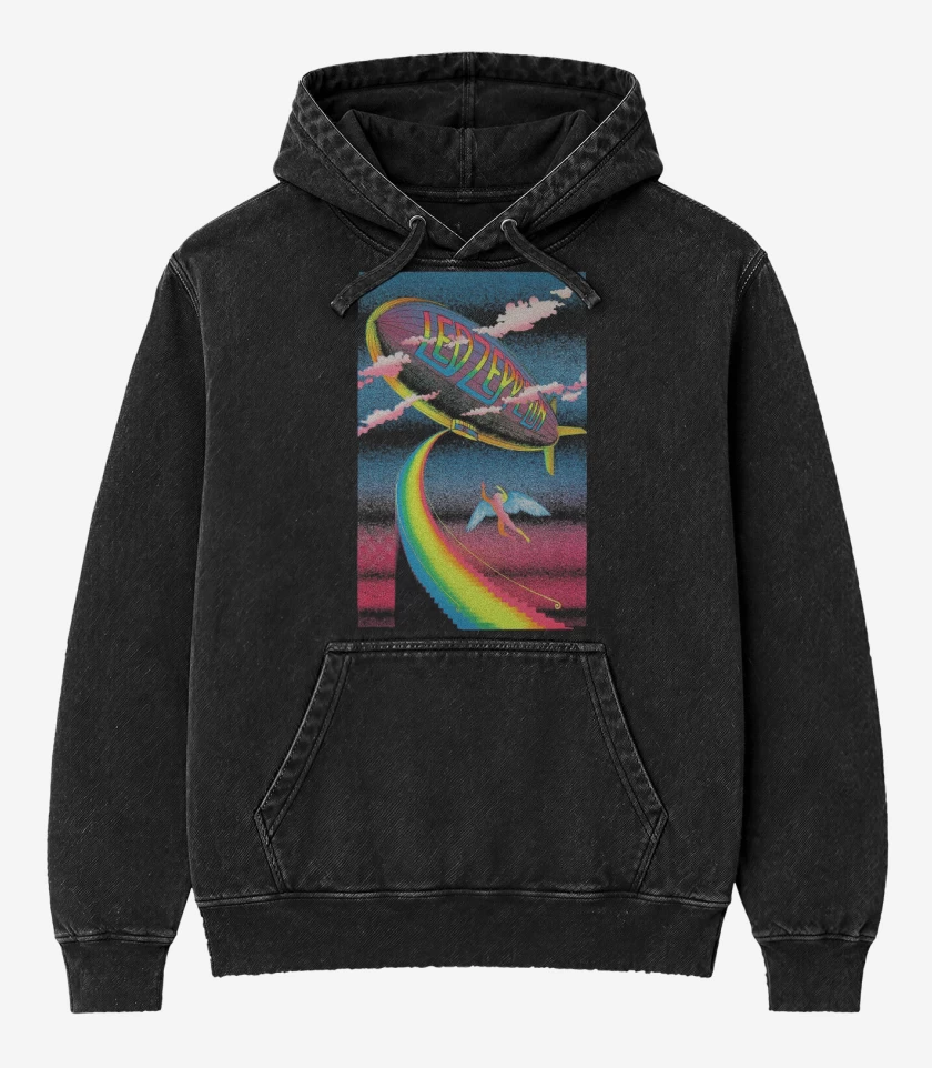 Poleron Canguro Acid Wash Negro de Magic Zeppelin