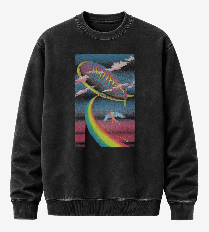 Poleron Polo Acid Wash Negro de Magic Zeppelin
