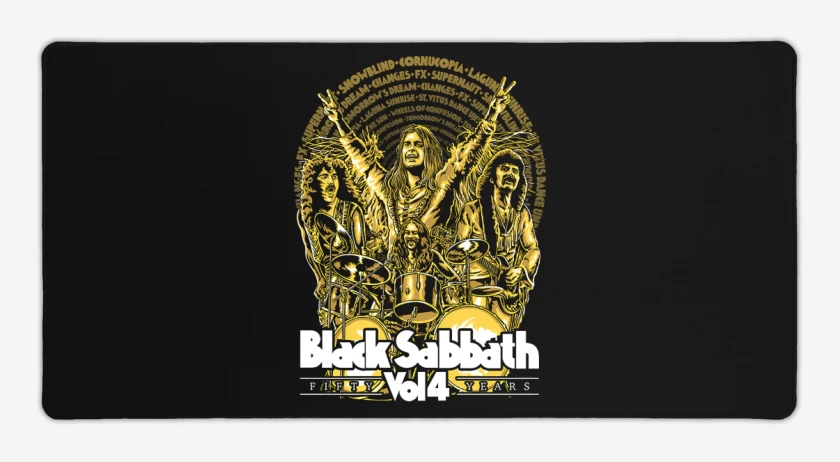 Mouse pad Gamer Negro de Black Sabbath Vol4
