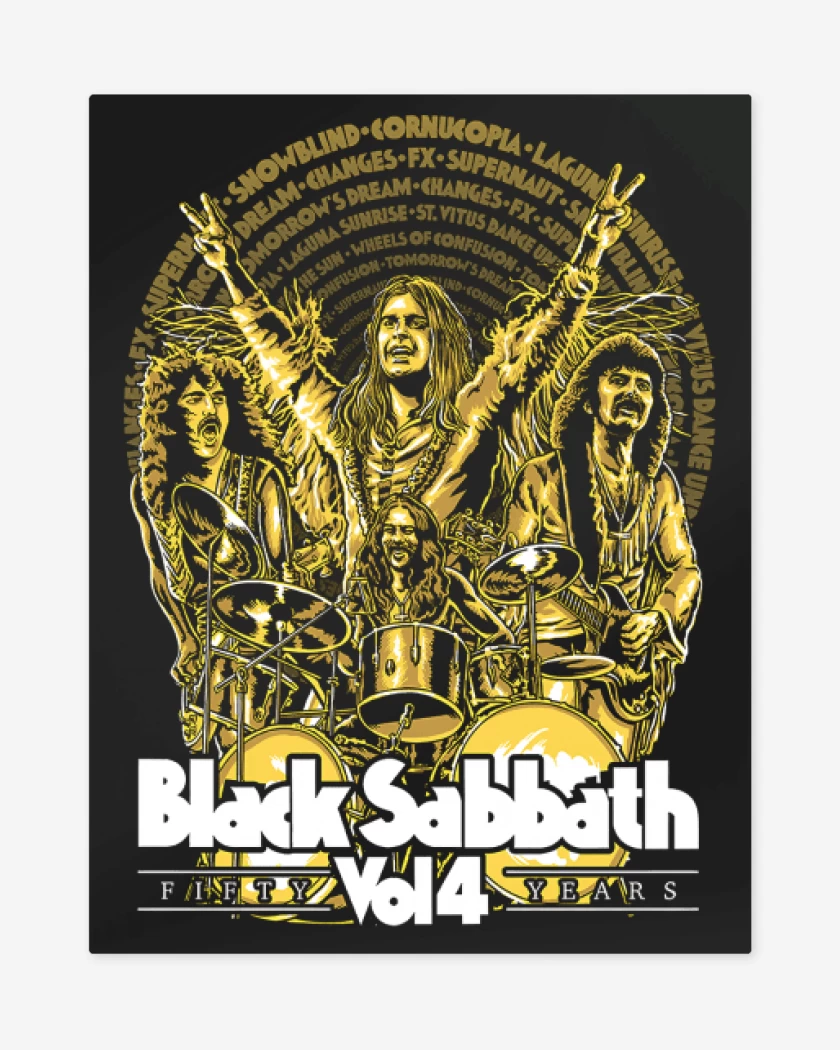 Print metalico Negro de Black Sabbath Vol4