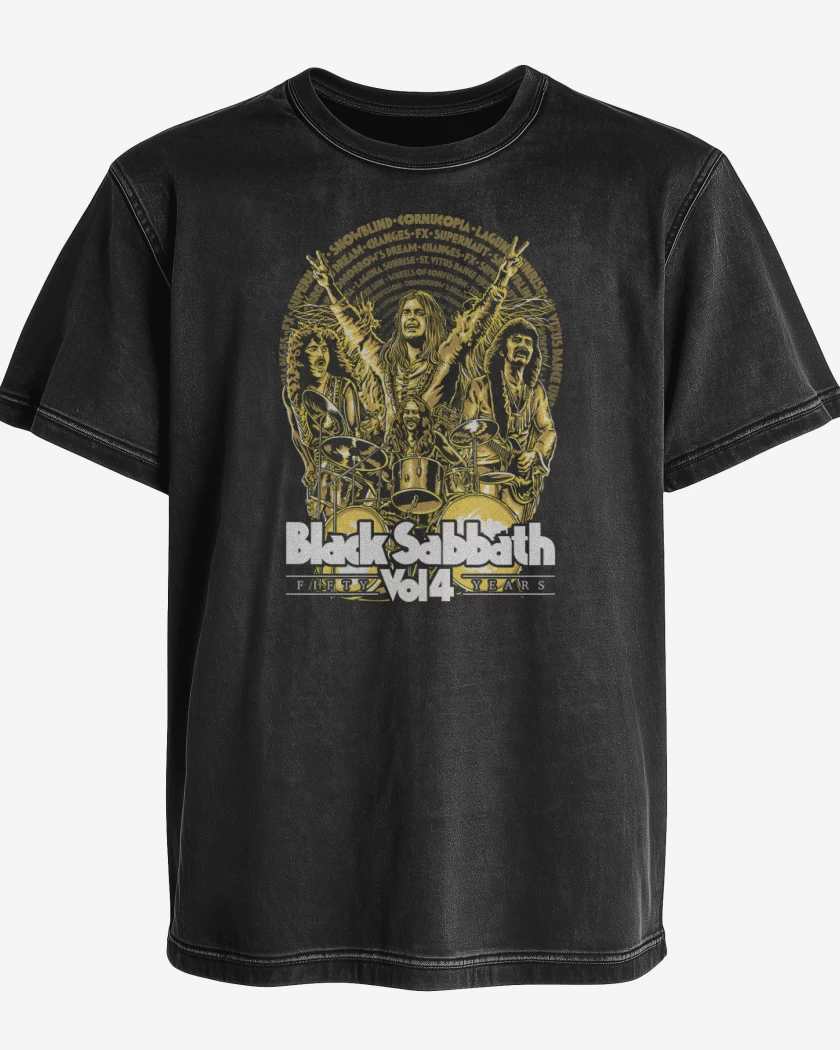 Polera desgastada Negro de Black Sabbath Vol4