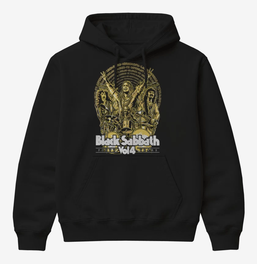 Poleron Canguro básico Negro de Black Sabbath Vol4