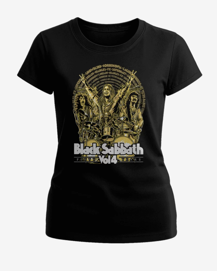 Polera de Mujer Negro de Black Sabbath Vol4