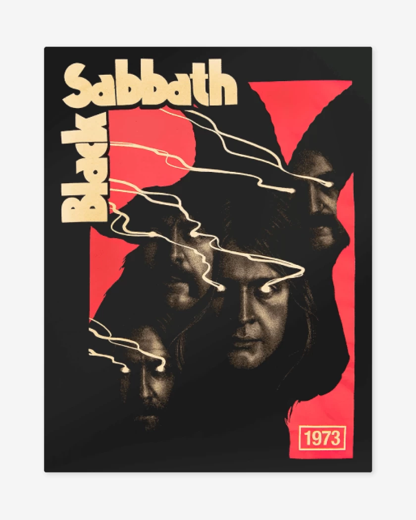 Print metalico Negro de Black Sabbath 73
