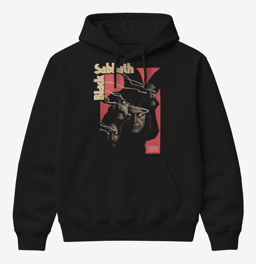 Poleron Canguro básico Negro de Black Sabbath 73