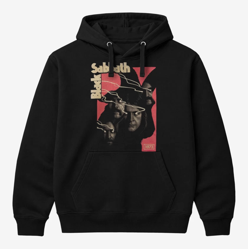 Polerón Canguro Negro de Black Sabbath 73