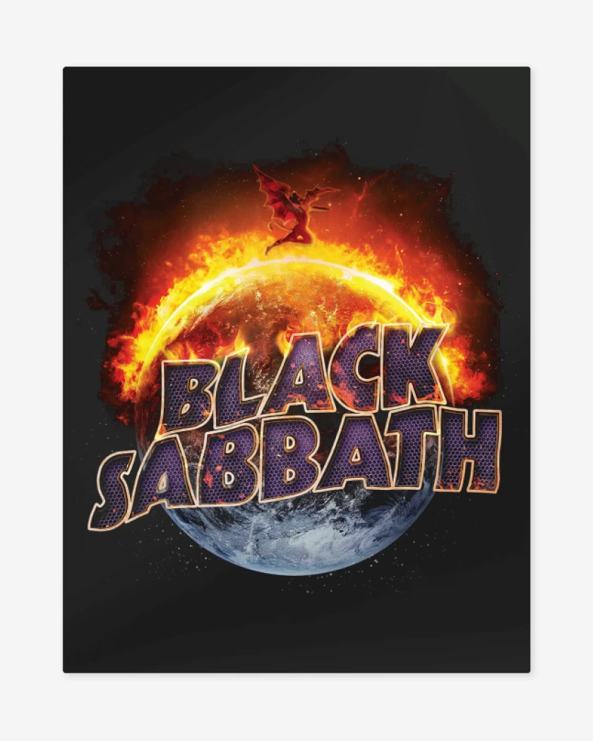 Print metalico Negro de Black Sabbath 