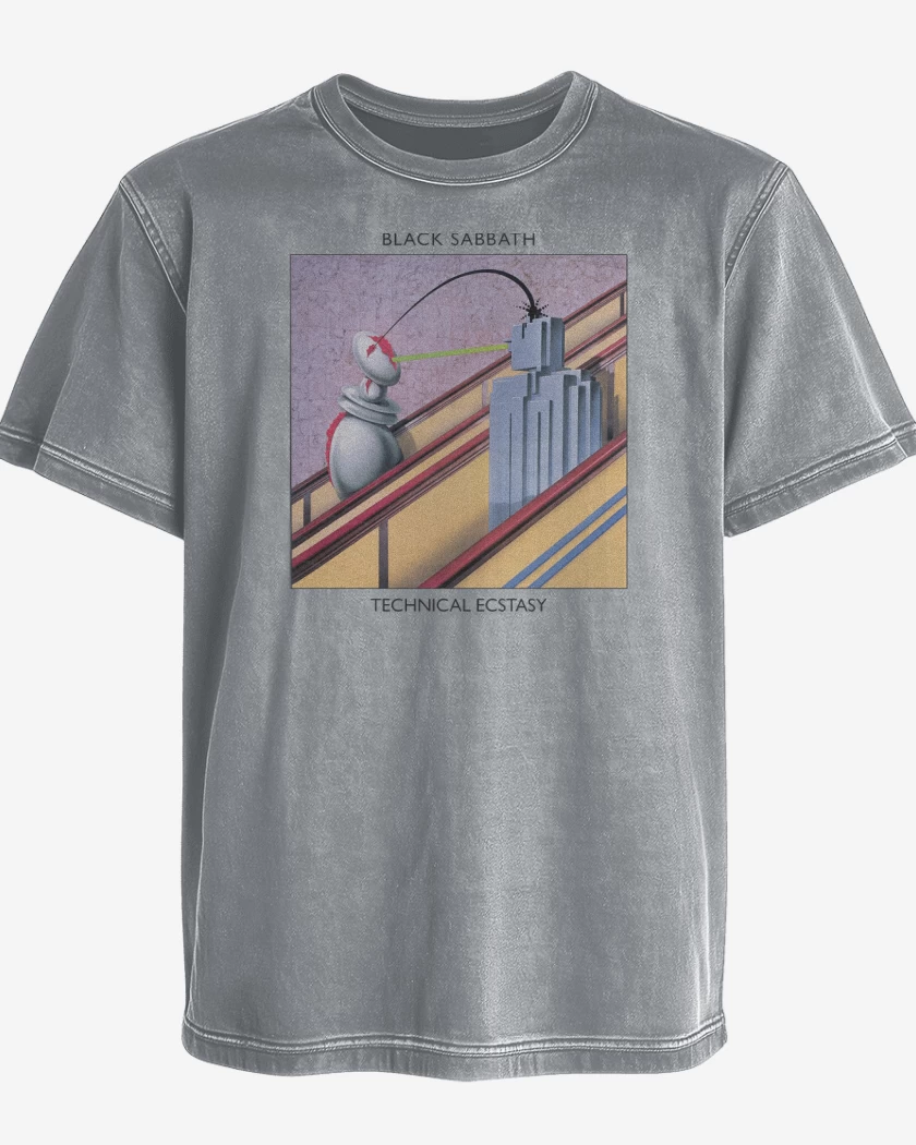 Polera desgastada Gris Melange de Technical Ecstasy