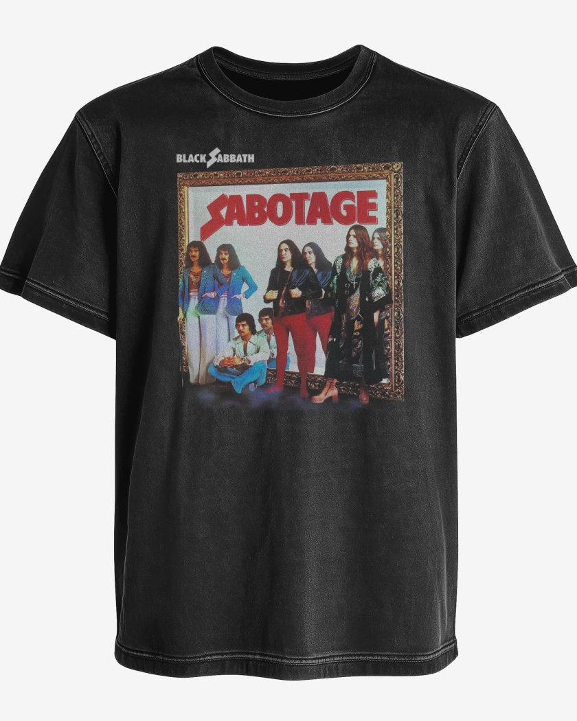 Polera desgastada Negro de Sabotage