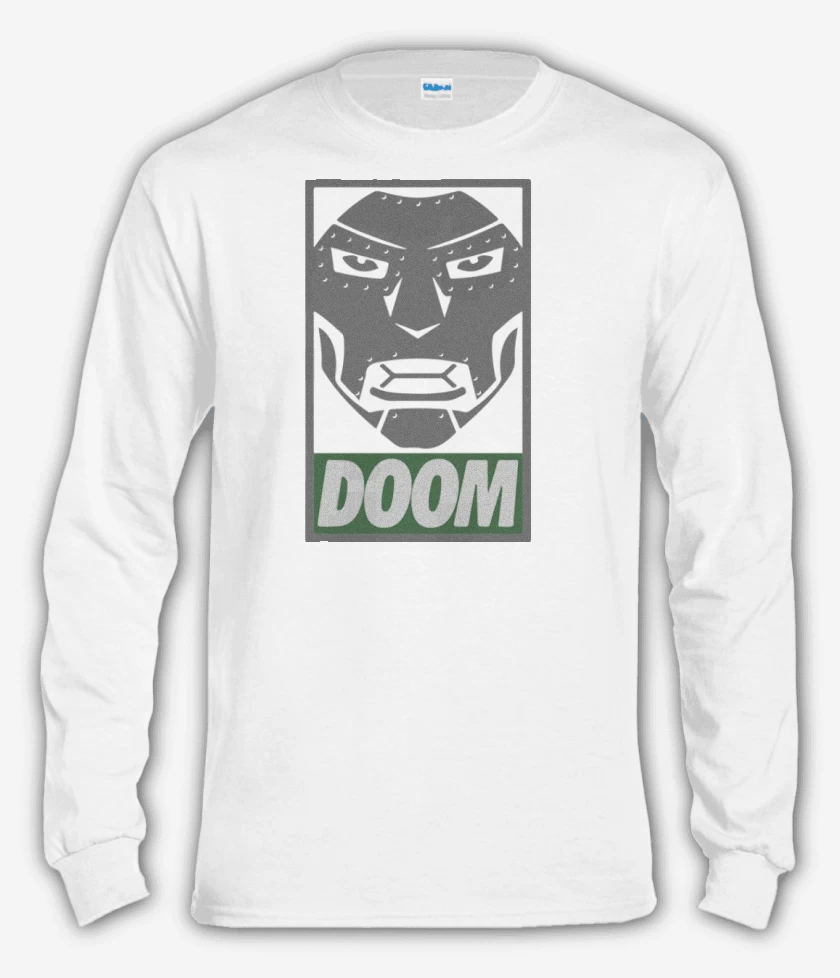 Polera manga larga Blanco de Doom 2