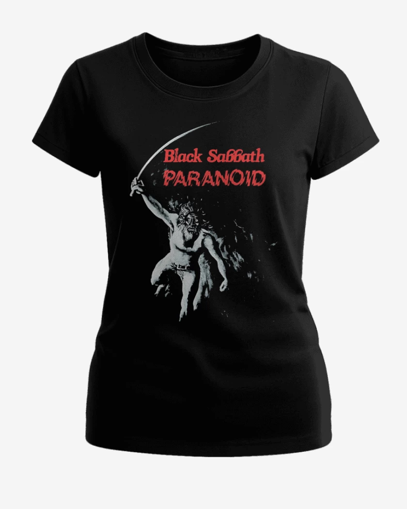 Polera de Mujer Negro de Black Sabbath Paranoid