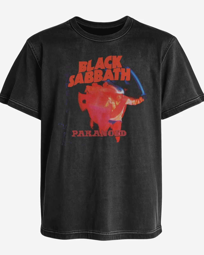Polera desgastada Negro de BS Paranoid 