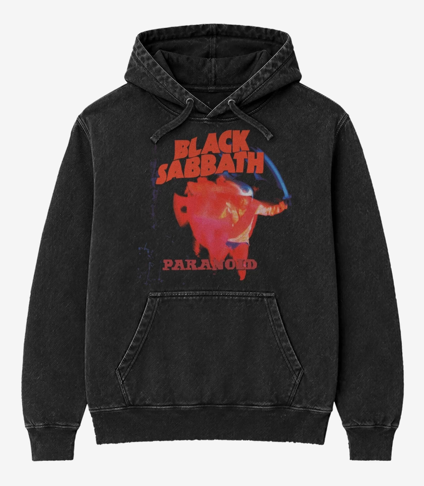 Poleron Canguro Acid Wash Negro de BS Paranoid 