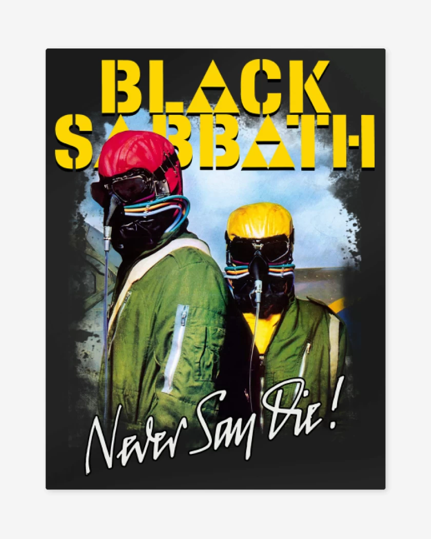 Print metalico Negro de Never Say Die