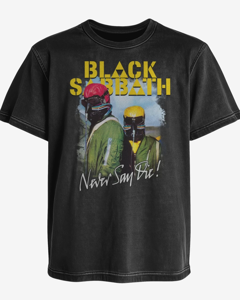 Polera desgastada Never Say Die