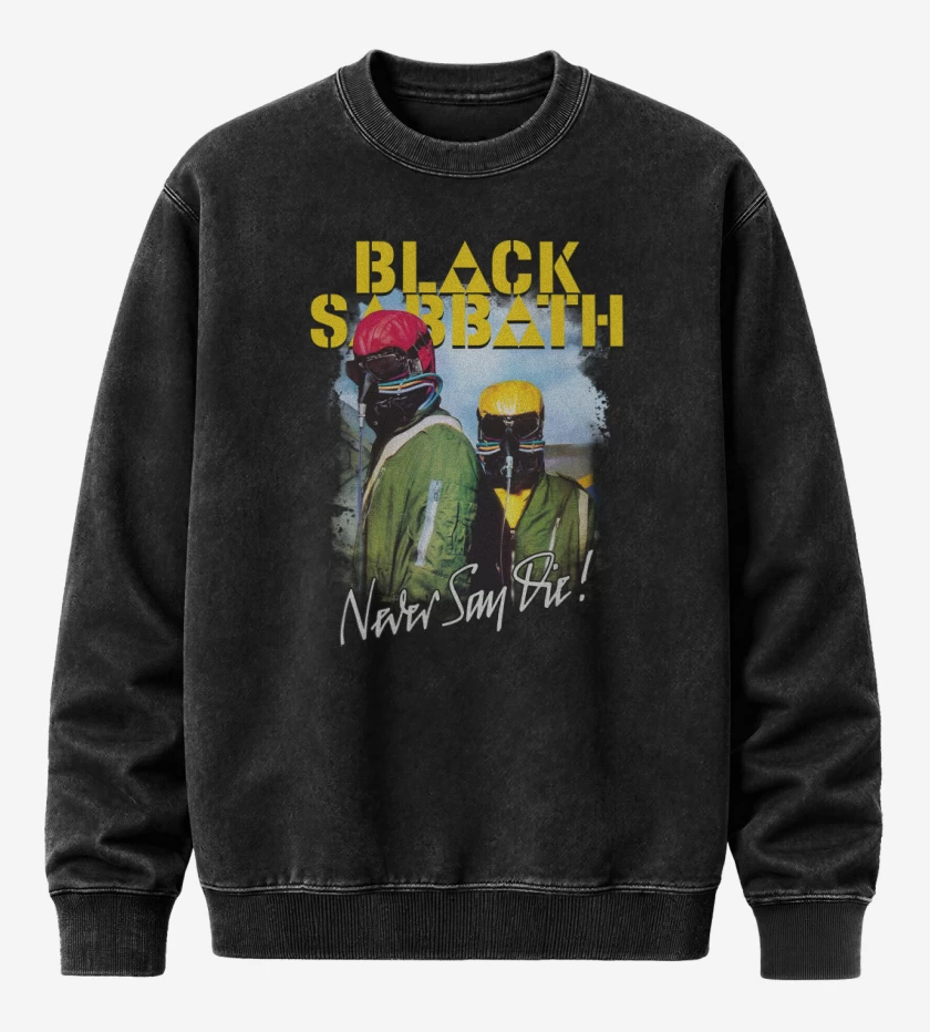 Poleron Polo Acid Wash Negro de Never Say Die