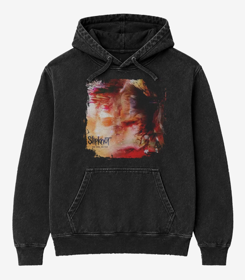 Poleron Canguro Acid Wash Negro de Slipknot The End So Far