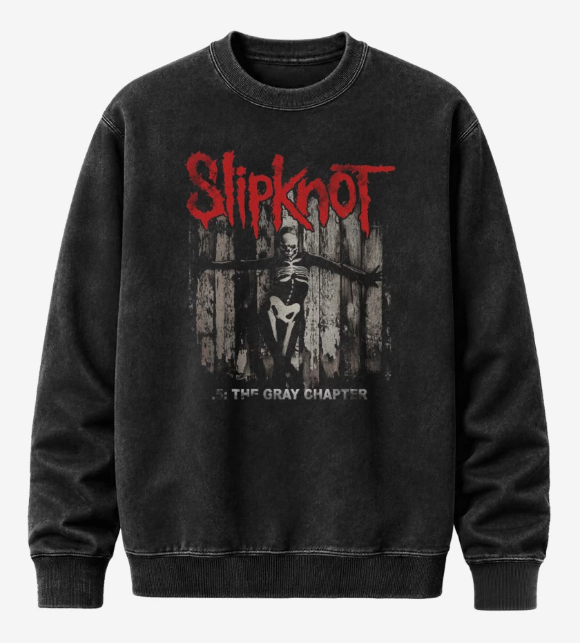 Poleron Polo Acid Wash Negro de Slipknot The Gray Chapter
