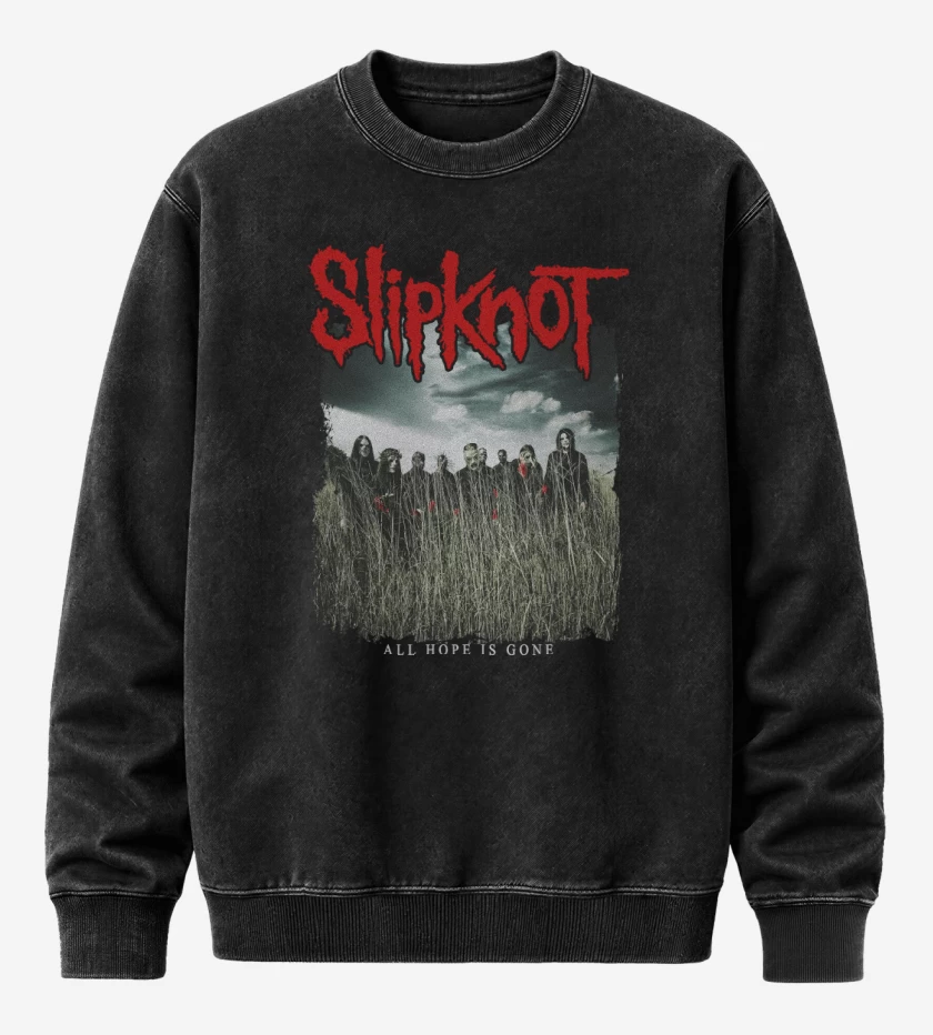 Poleron Polo Acid Wash Negro de Slipknot All Hope Is Gone