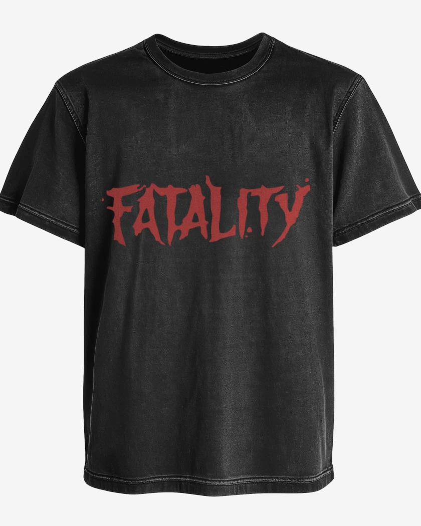 Polera desgastada Negro de Fatality