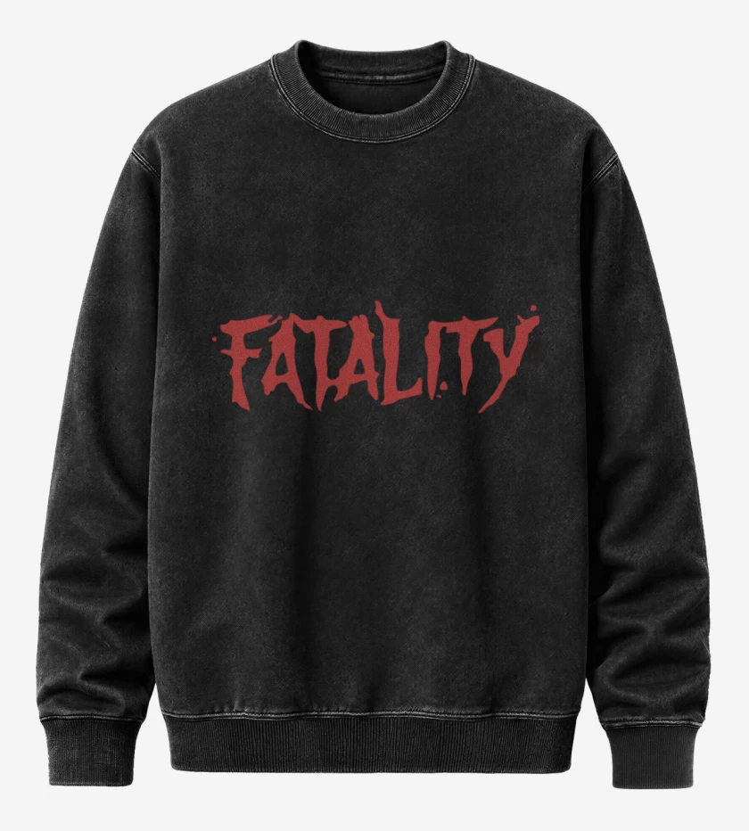 Poleron Polo Acid Wash Negro de Fatality
