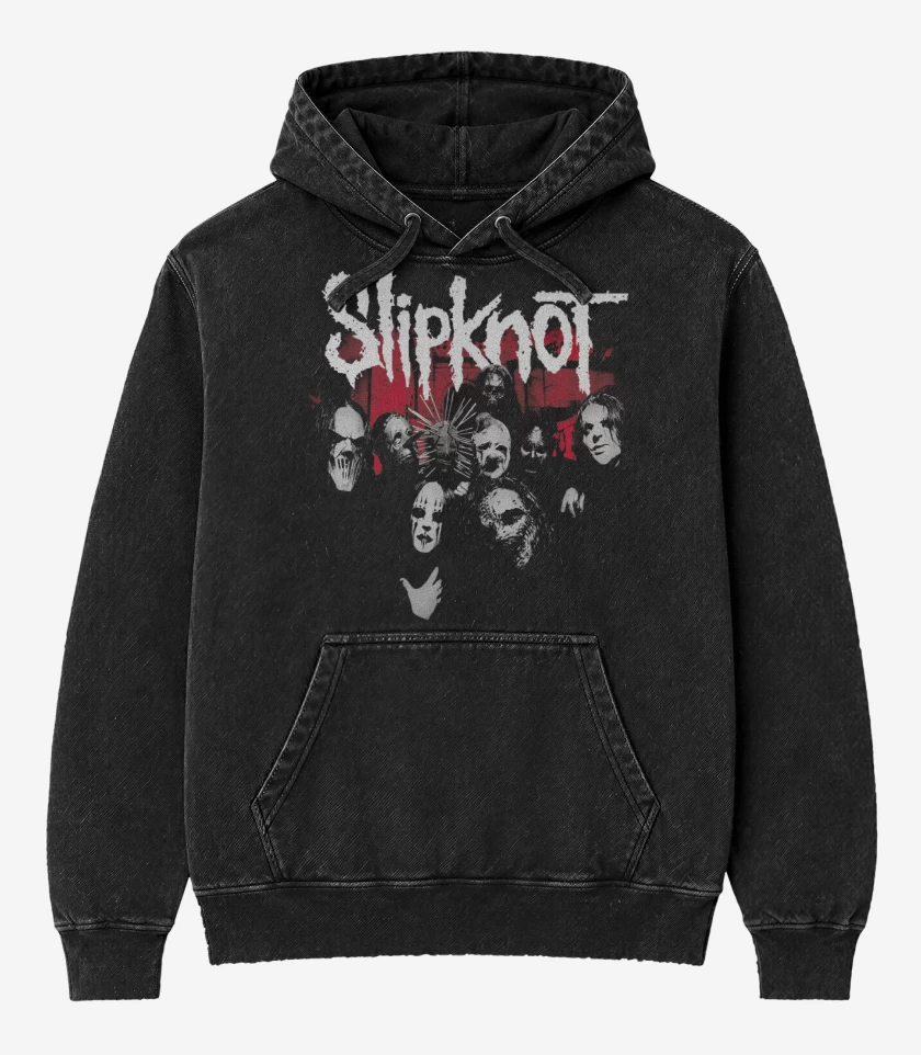 Poleron Canguro Acid Wash Negro de Slipknot Vol 3