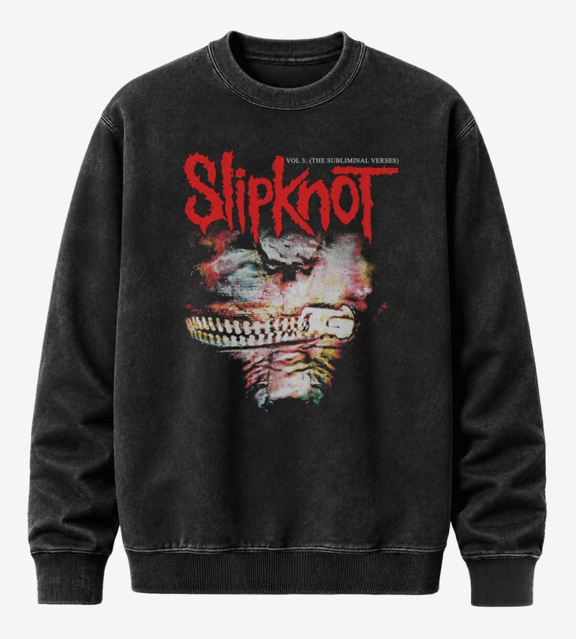 Poleron Polo Acid Wash Negro de Slipknot The Subliminal Verses