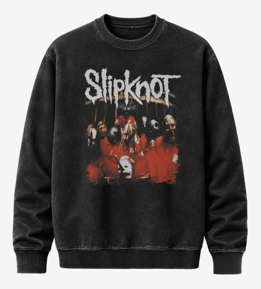 Poleron Polo Acid Wash Negro de Slipknot ST