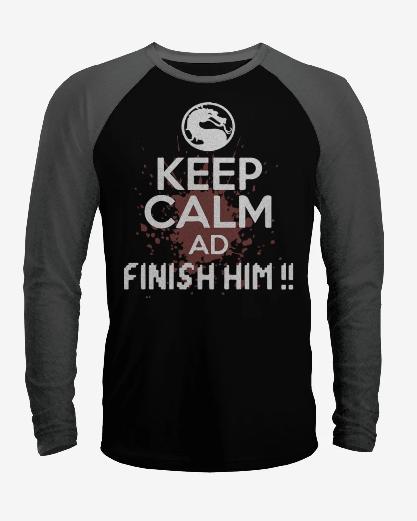 Polera Raglan Negro / Negro Heather de Finish him