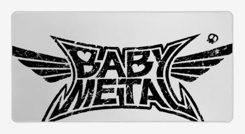 Mouse pad Gamer Blanco de Babymetal logo negro