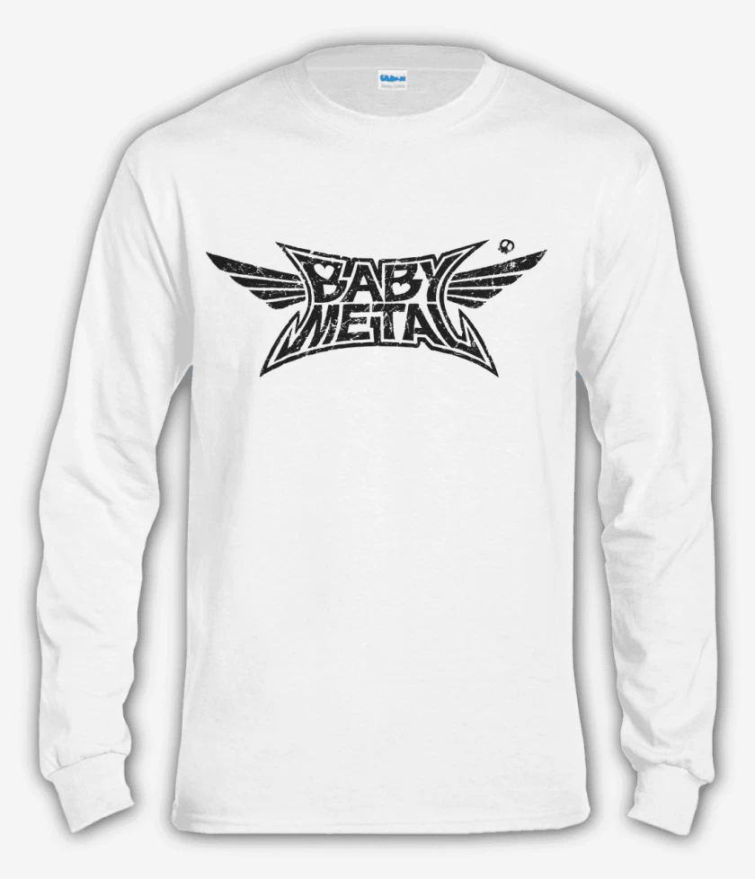 Polera manga larga Blanco de Babymetal logo negro