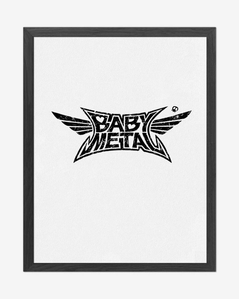 Cuadro decorativo Blanco de Babymetal logo negro