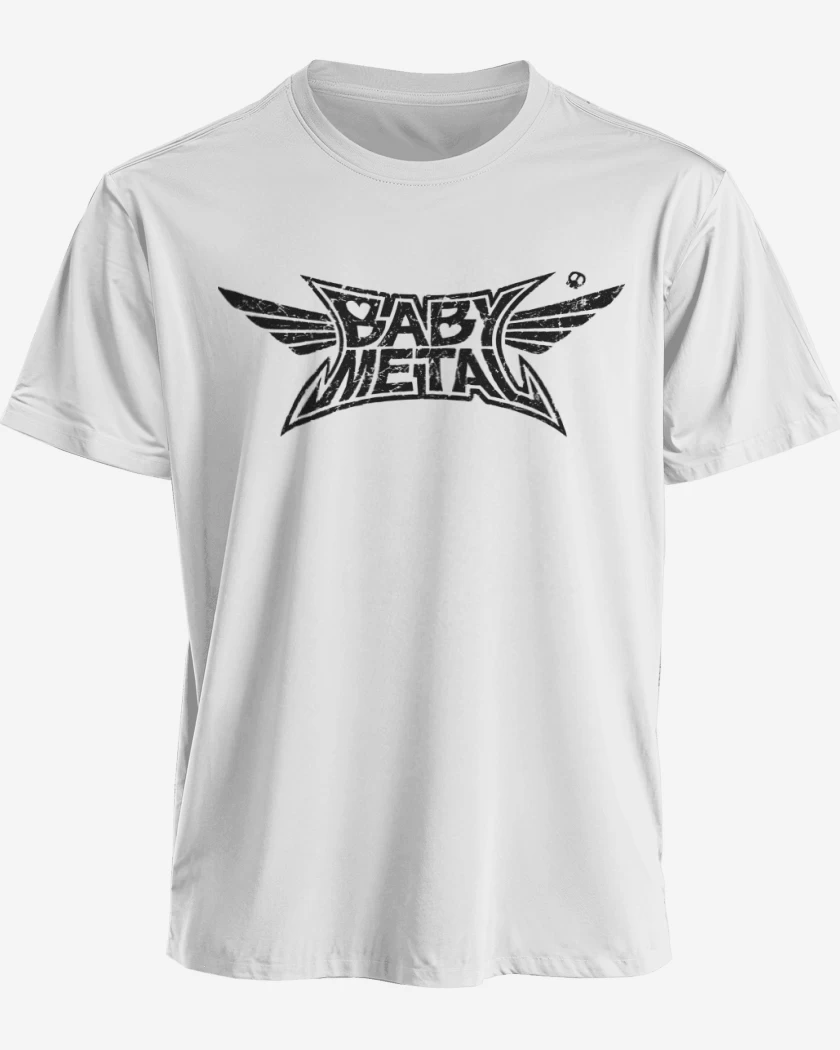 Polera premium Blanco de Babymetal logo negro