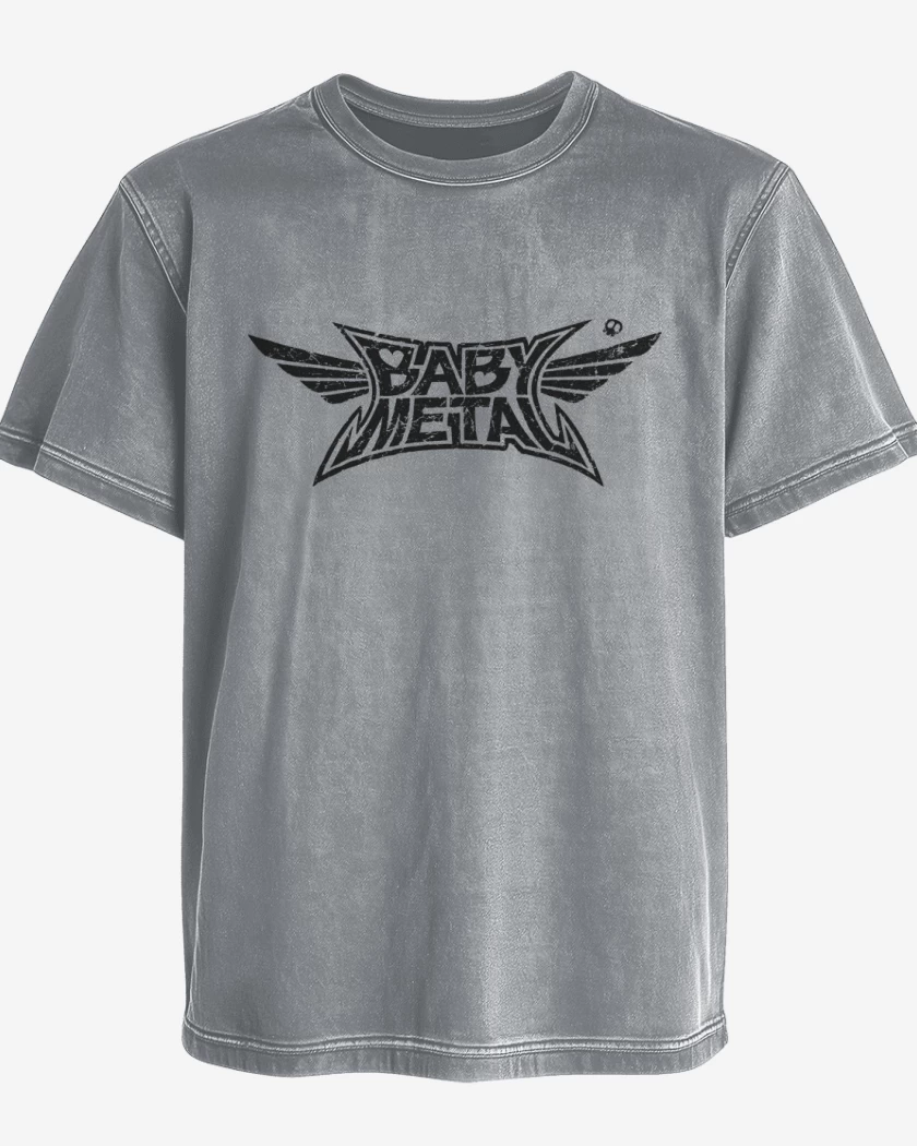 Polera desgastada Babymetal logo negro