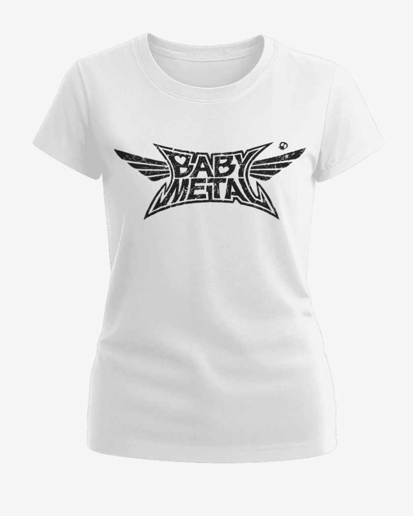 Polera de Mujer Blanco de Babymetal logo negro