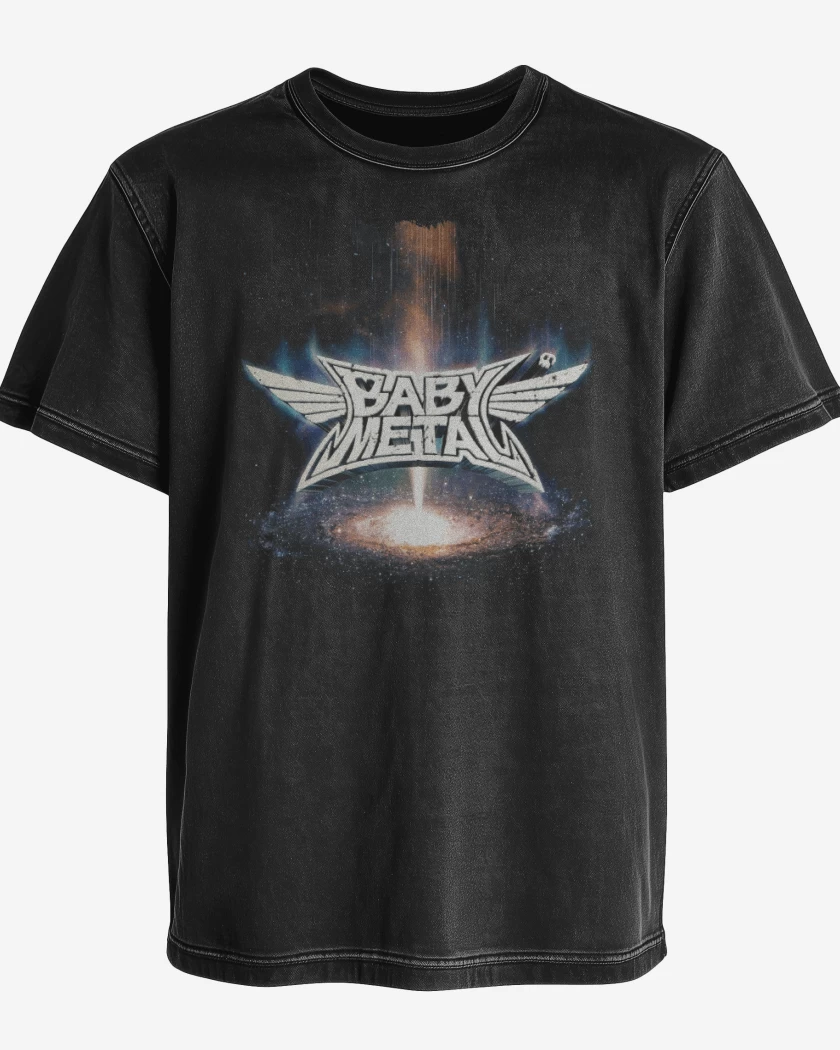 Polera desgastada Negro de Babymetal Metal Galaxy