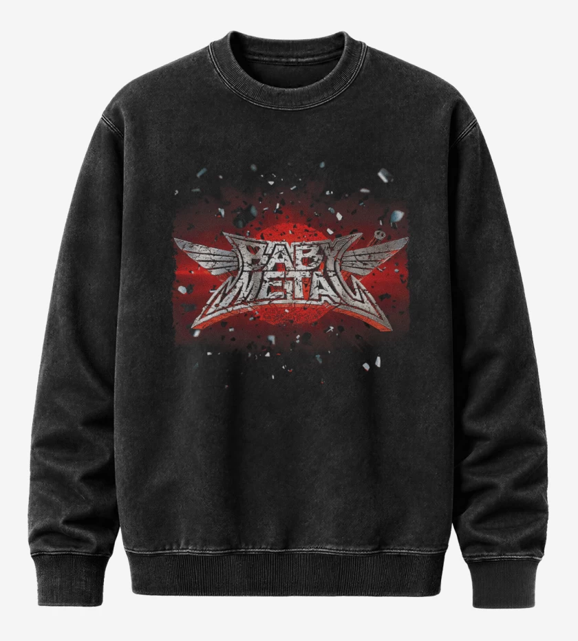 Poleron Polo Acid Wash Negro de Babymetal 1