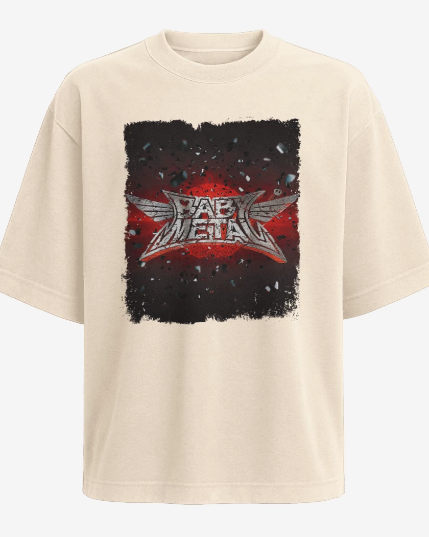 Polera Oversize Beige de Babymetal 1 Blanco
