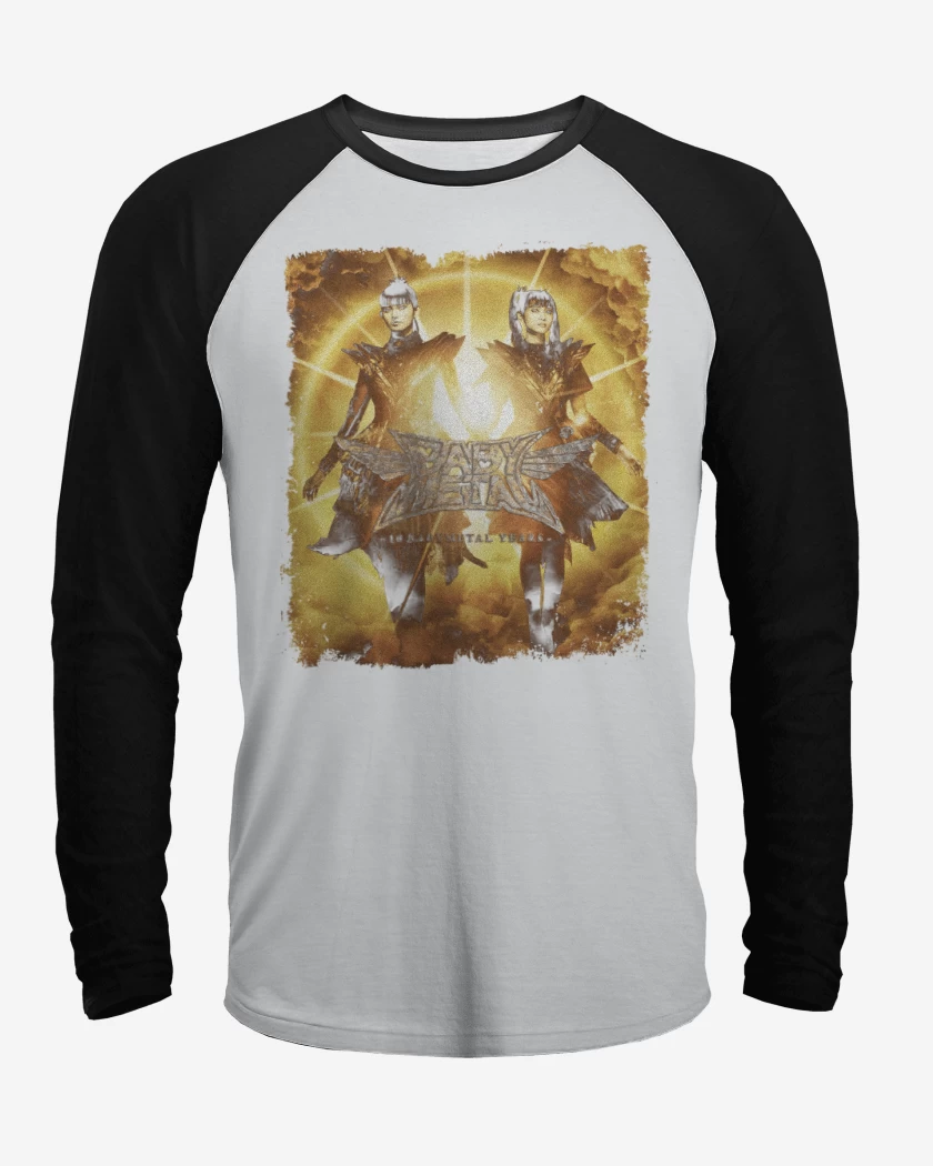 Polera Raglan Blanco / Negro de Babymetal Aniversario 10