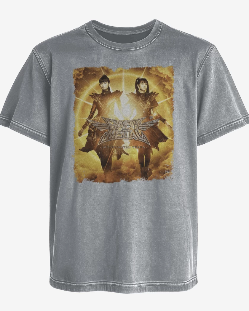 Polera desgastada Babymetal Aniversario 10 Blanco