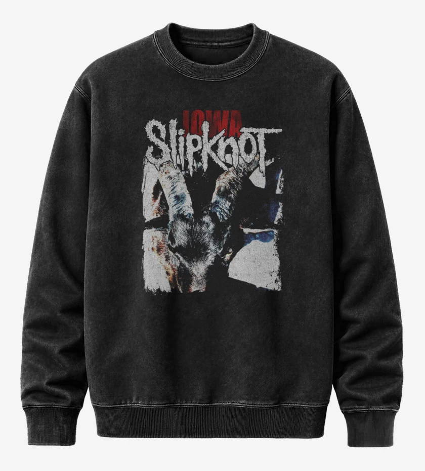 Poleron Polo Acid Wash Negro de Slipknot IOWA N