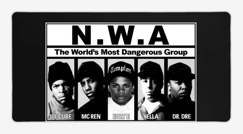 Mouse pad Gamer Negro de NWA 