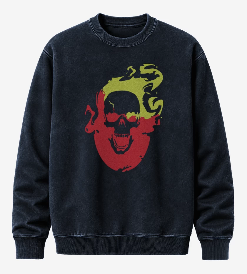 Poleron Polo Acid Wash Azul Marino de Ghost rider
