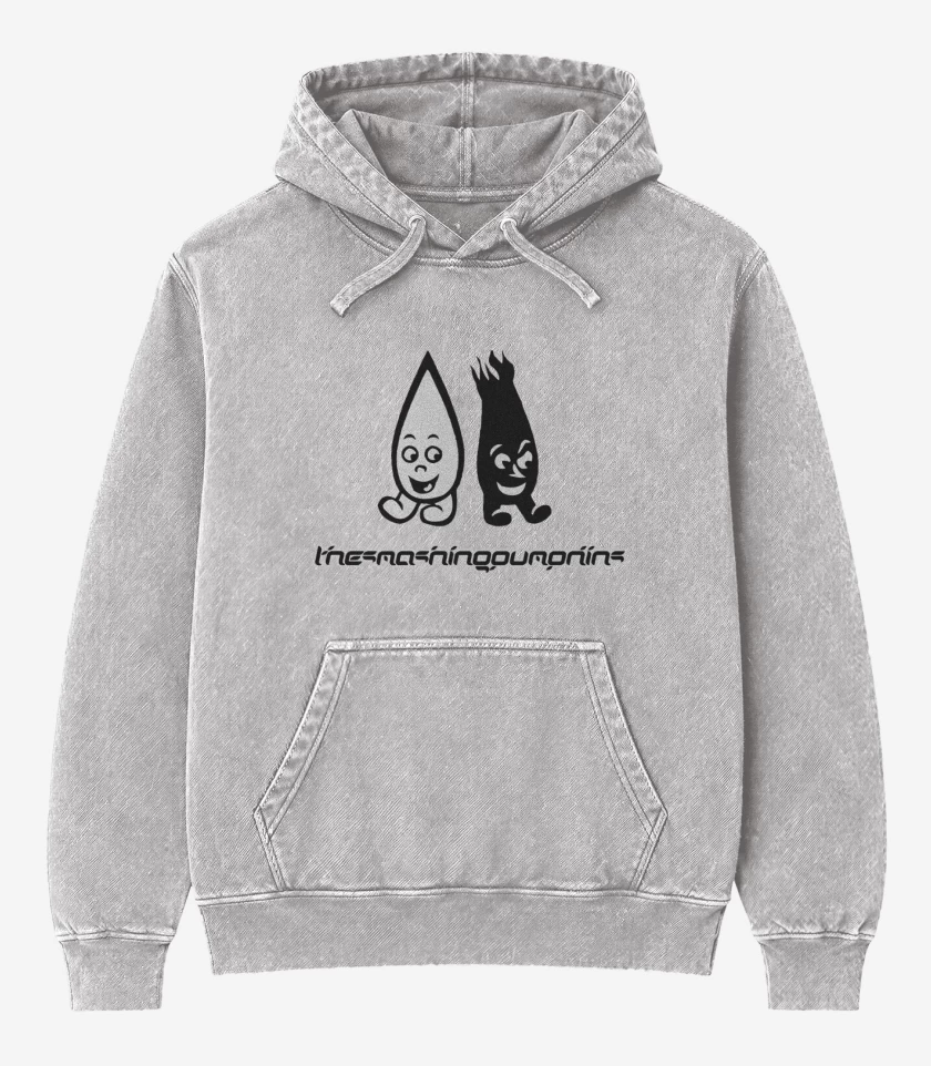 Poleron Canguro Acid Wash Gris Melange de Machina II