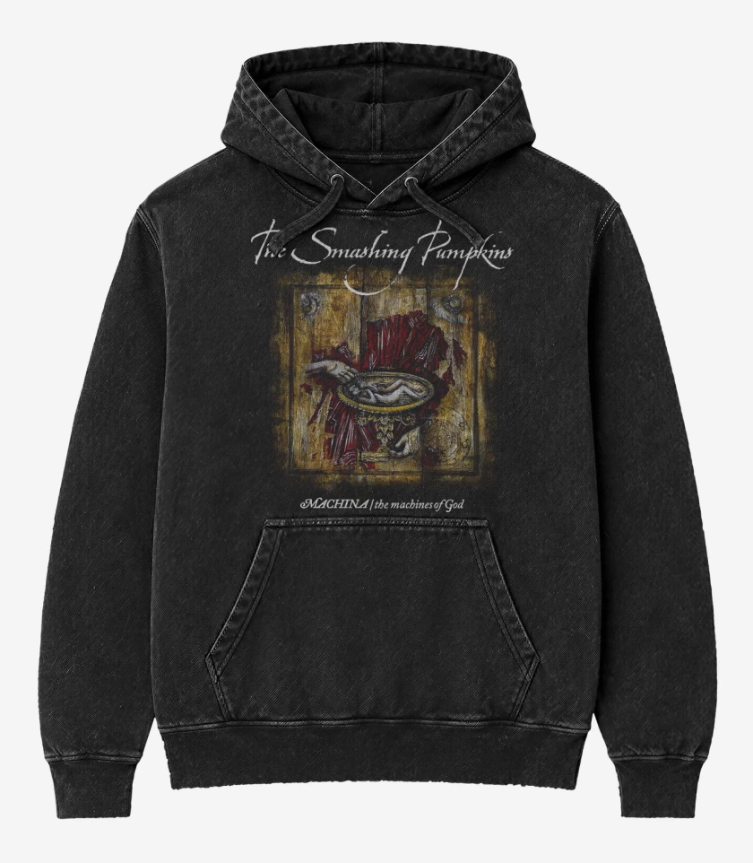 Poleron Canguro Acid Wash Negro de MACHINA